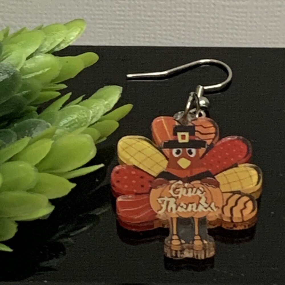 Turkey Earring, Thanksgiving Earring, Fall Earring, Gift Idea, Silly Earring